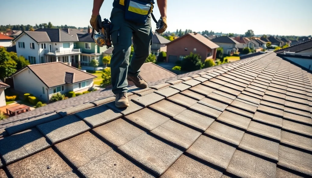 Get reliable roofing services from an experienced contractor on a sunny residential roof.