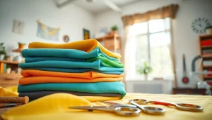 Katoen stoffen met kleurrijke platte binding en creatieve naaiprojecten zichtbaar