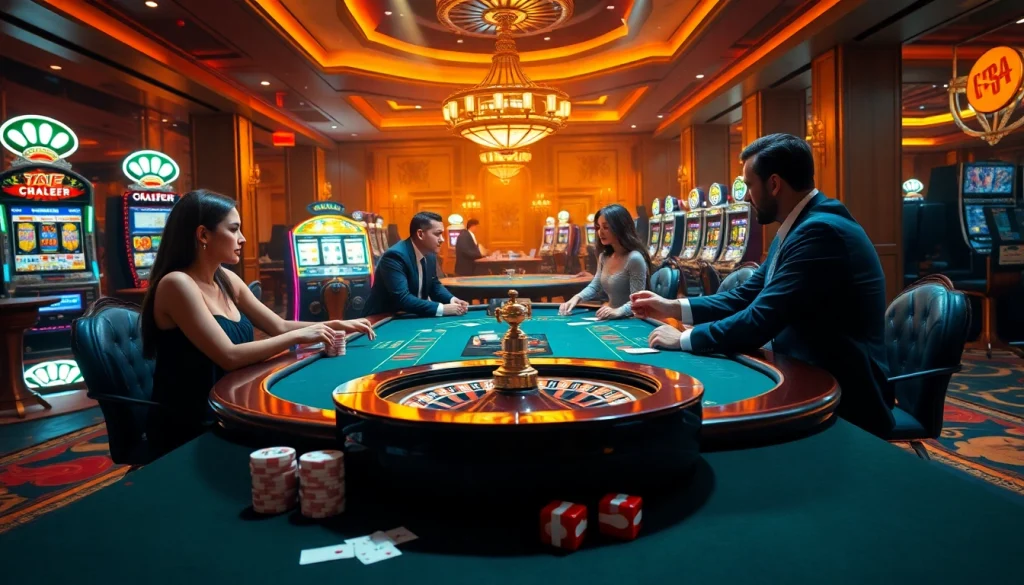 Engaged players at a professional poker table featuring elements of https://jun88buzz.info/ casino excitement.