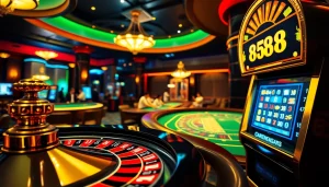Experience the thrill of rr888 as players enjoy high-stakes games at a luxury casino table.