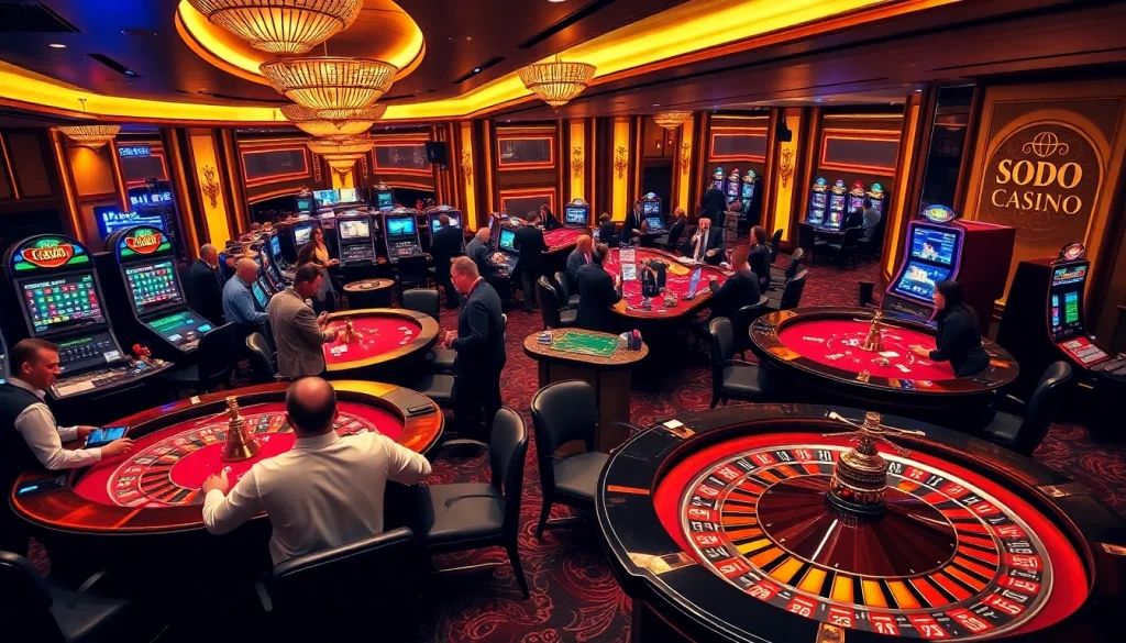 Experience the excitement of SODO Casino with vibrant tables and players in action.