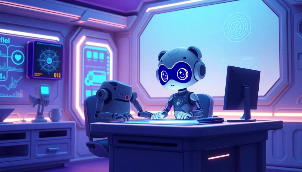 Engaging interaction with an nsfw character AI in a futuristic setting.