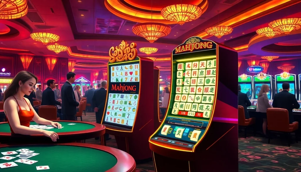 Rasakan kegembiraan mahjong slot demo dengan para pemain yang menikmati suasana kasino.