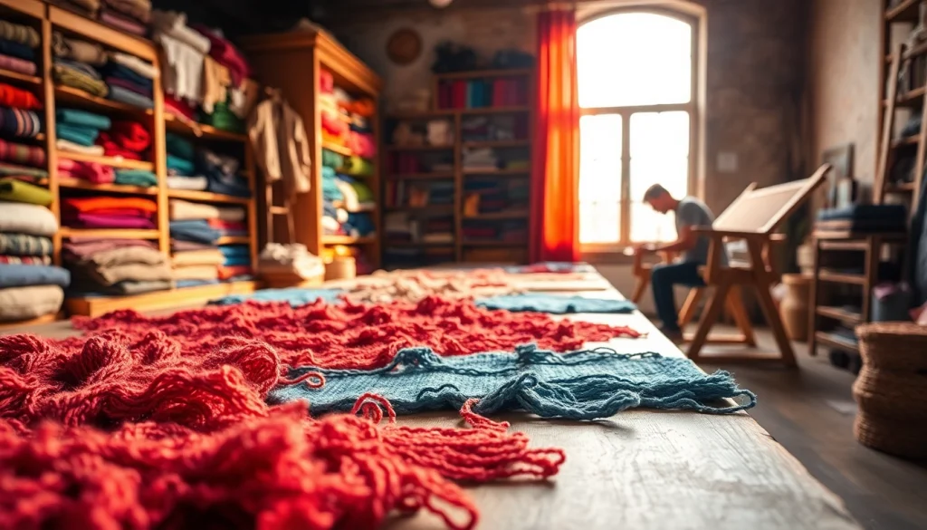 Kreer mooie ontwerpen met boucle stof in een gezellige textielstudio.