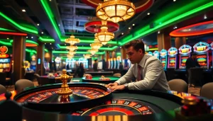 Engaging casino scene reflecting popular cs2 gambling sites reddit with vibrant tables and lighting.