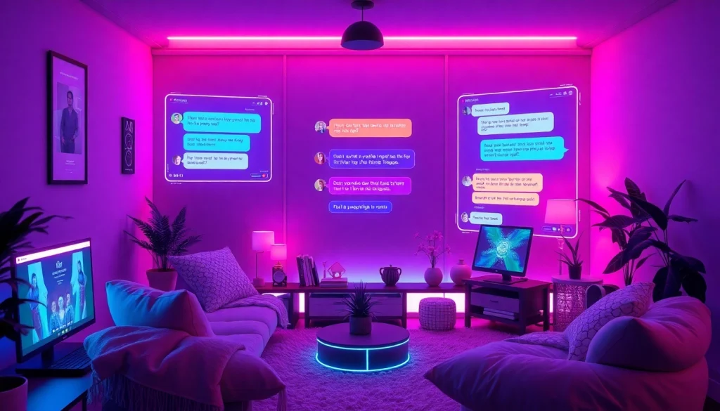 NSFW AI chatbots create emotional connections in a cozy, modern setting.