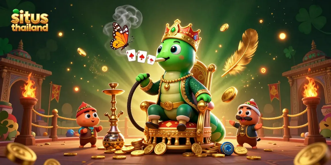 Experience situs thailand with a vibrant 3D casino scene featuring colorful characters and dynamic gambling elements.