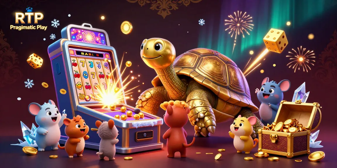Experience RTP Pragmatic Play excitement with a vibrant 3D scene of jackpot wins and gaming fun.
