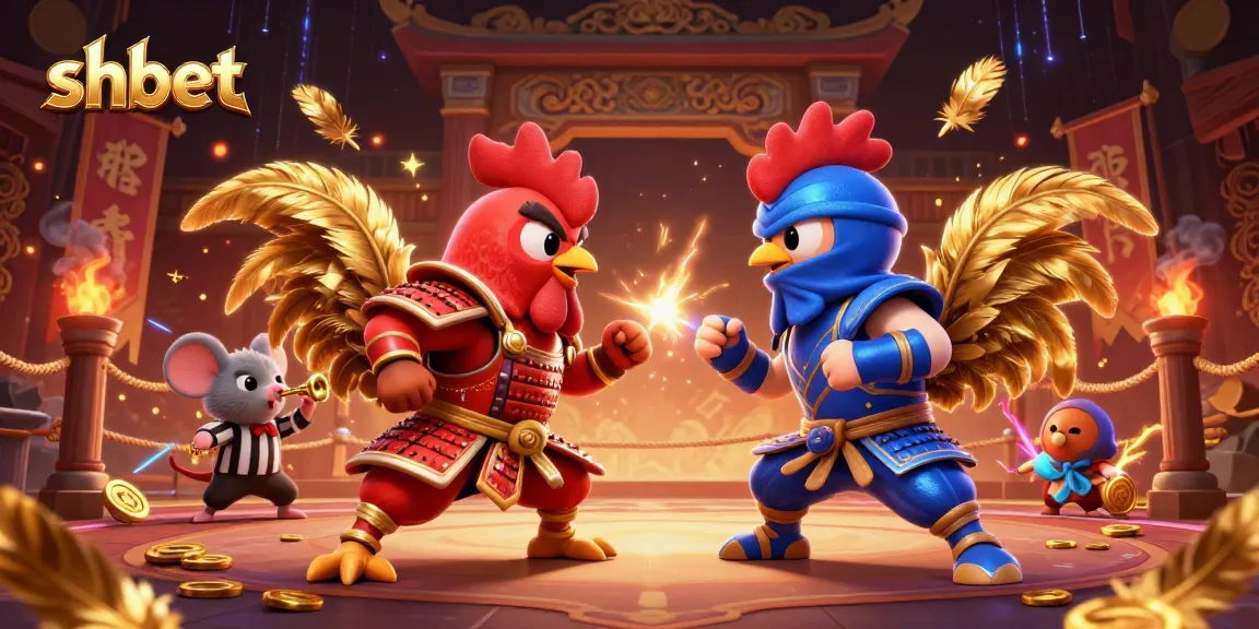 Experience thrilling betting action with shbet in a vibrant fighting arena featuring cartoon roosters.
