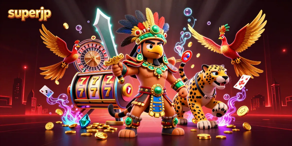 Experience thrilling gameplay with superjp in a vibrant casino scene filled with dynamic slot reels.
